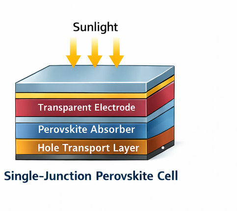 Single-junction perovskite cell