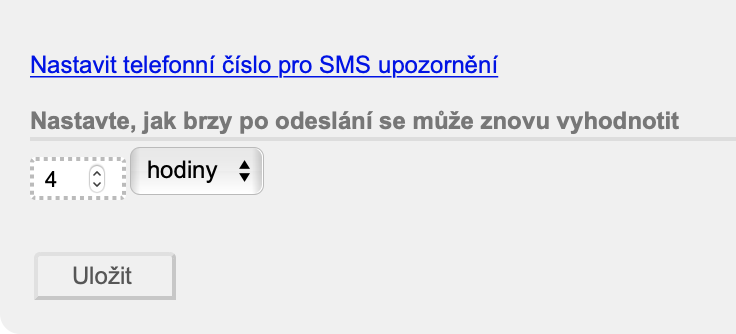 sms upozornění